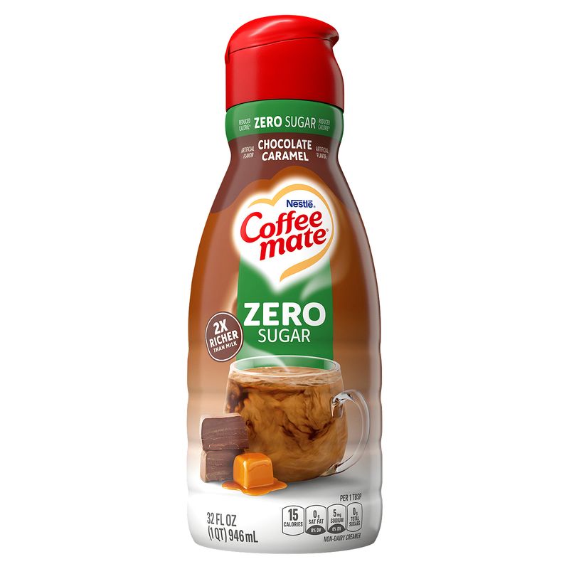 Nestlé Coffee Mate Chocolate Caramel Zero Sugar Non-Dairy Creamer, 32 fl oz