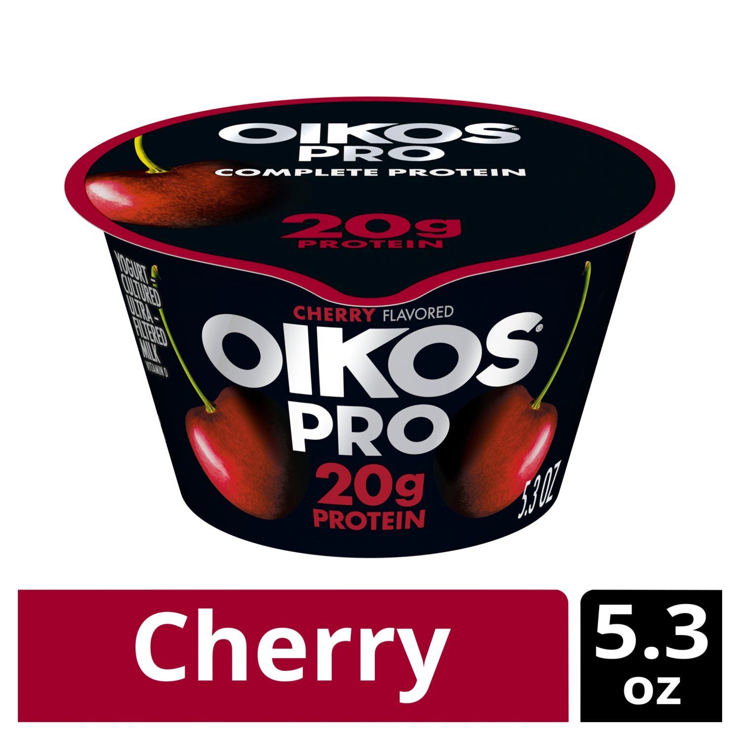 Oikos Pro Cherry Flavored Yogurt-Cultured Ultra-Filtered Milk, 5.3 oz