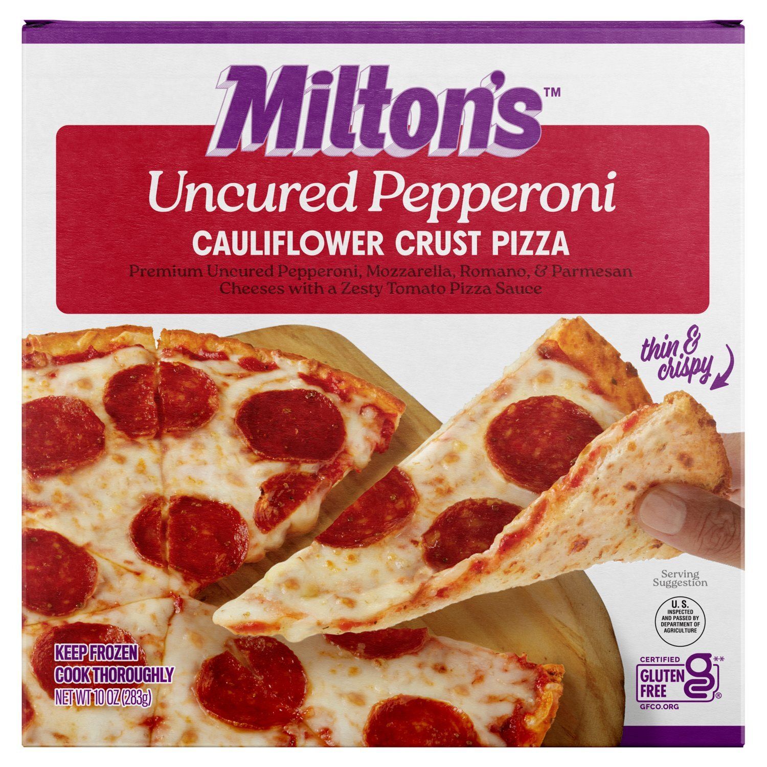 Milton&#39;s Uncured Pepperoni Cauliflower Crust Pizza, 10 oz