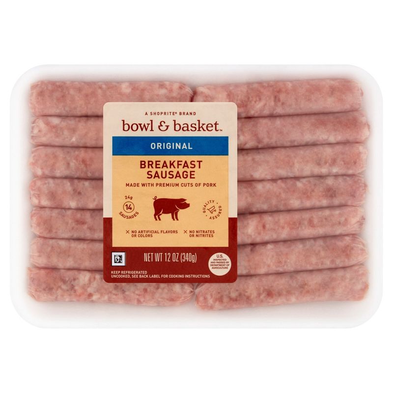 Bowl &amp; Basket Original Breakfast Sausage, 14 count, 12 oz