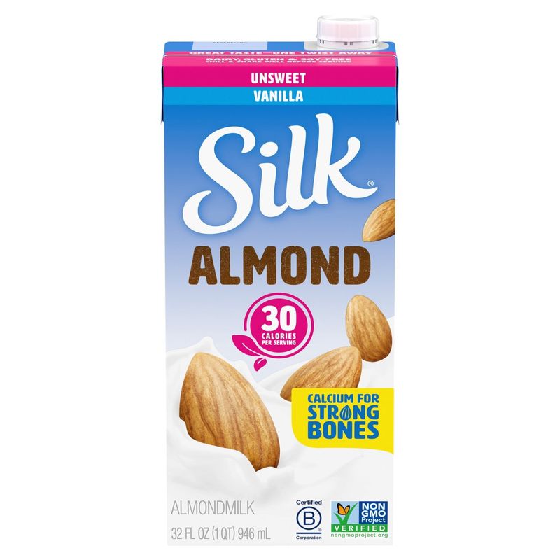 Silk Unsweet Vanilla Almondmilk, 32 fl oz