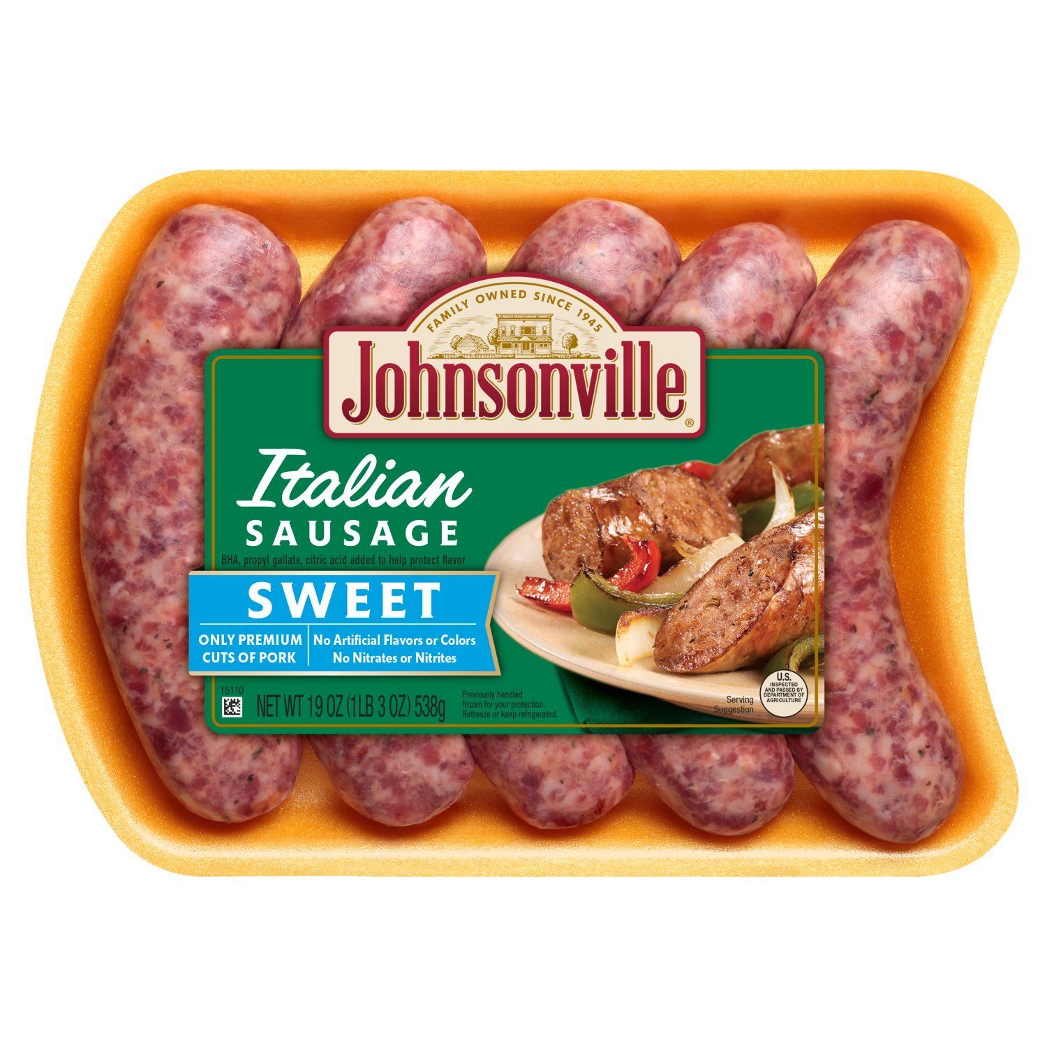 Johnsonville Sweet Italian Sausage, 5 count, 19 oz