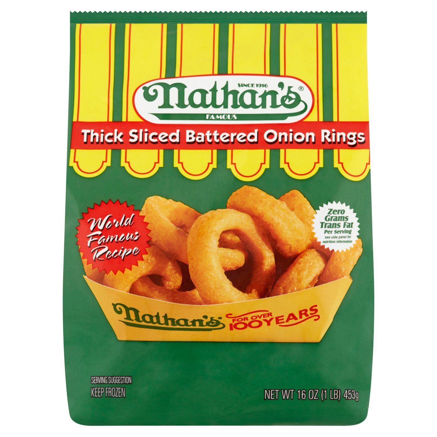 Nathan&#39;s Famous Thick Sliced Battered Onion Rings, 16 oz