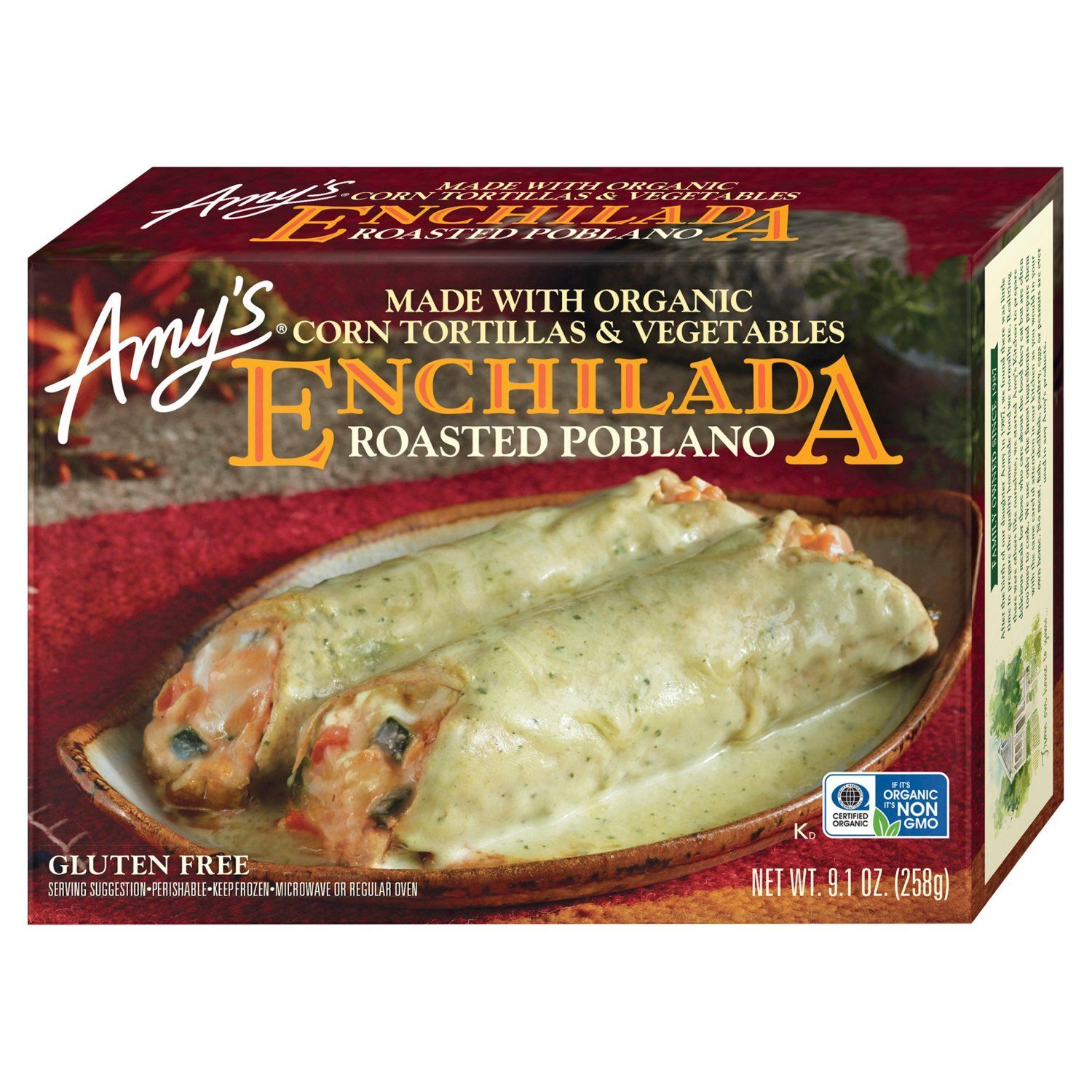 Amy&#39;s Roasted Poblando Enchilada , 9.1 oz