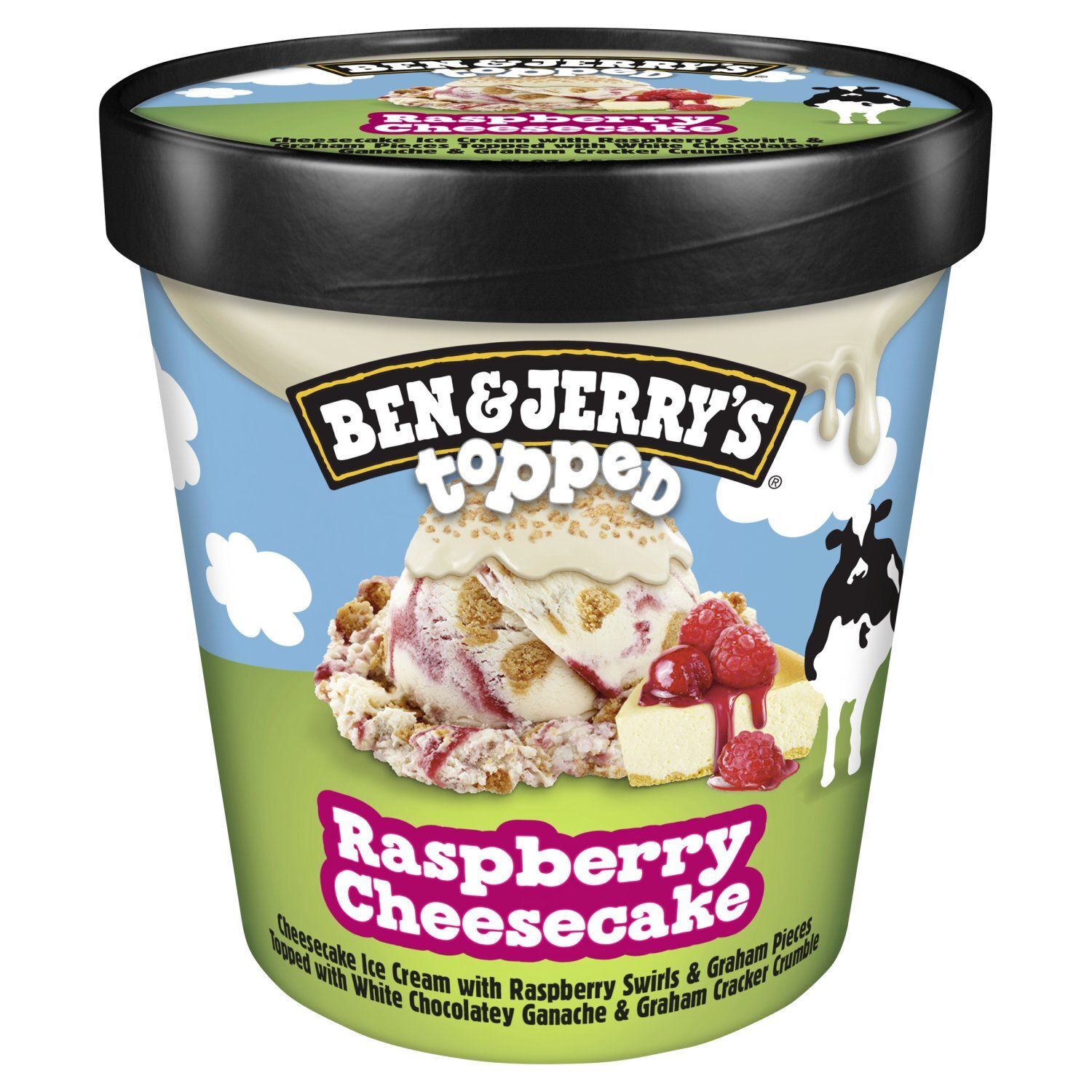Ben &amp; Jerry&#39;s Raspberry Cheesecake Topped Ice Cream Pint 15.2 Oz