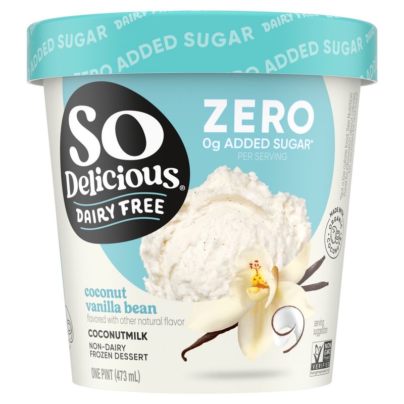 So Delicious Dairy Free Vanilla Bean Coconutmilk Non-Dairy Frozen Dessert, one pint