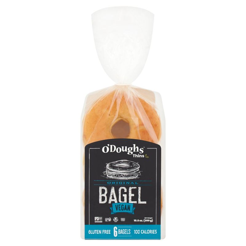 O&#39;Doughs Thins Original Vegan Gluten Free Bagels, 6 count, 10.6 oz
