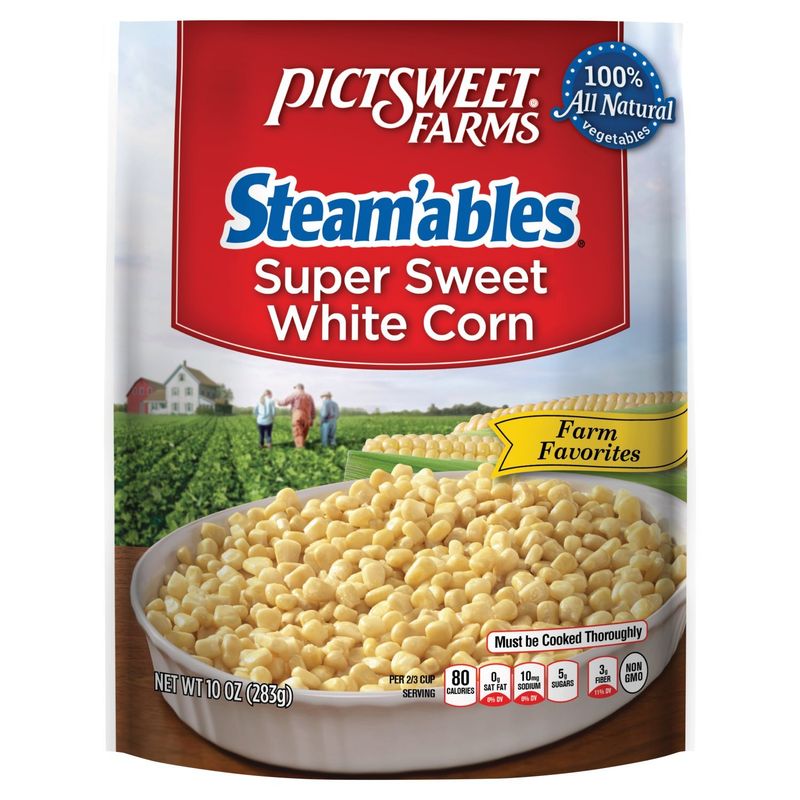 Pictsweet Farms Steam&#39;ables Super Sweet White Corn, 10 oz