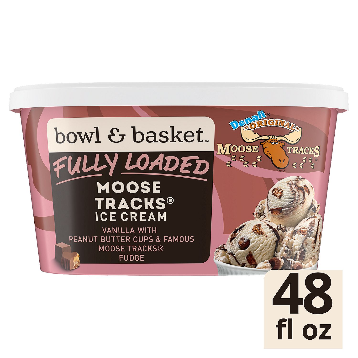 Bowl &amp; Basket Fully Loaded Moose Tracks Ice Cream, 1.5 qt
