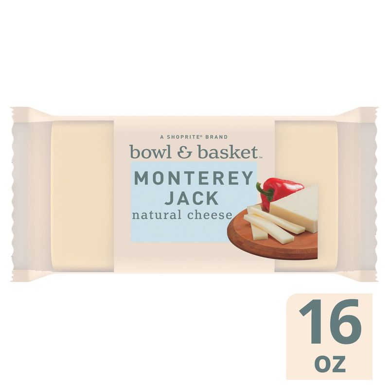 Bowl &amp; Basket Monterey Jack Natural Cheese, 16 oz