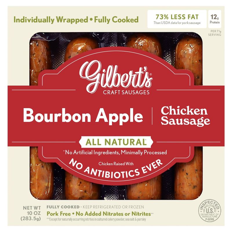 Gilbert&#39;s Craft Sausages Bourbon Apple Chicken Sausage, 10 oz