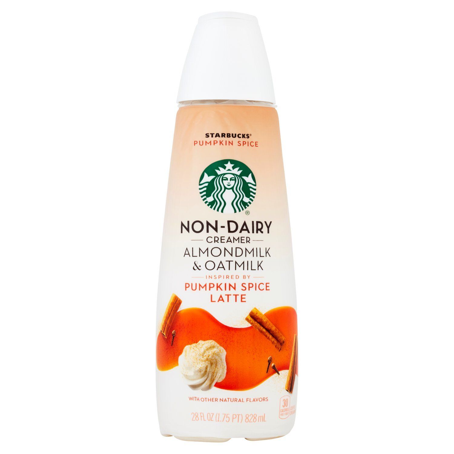 Starbucks Non-Dairy Almondmilk &amp; Oatmilk Pumpkin Spice Coffee Creamer, 28 fl oz