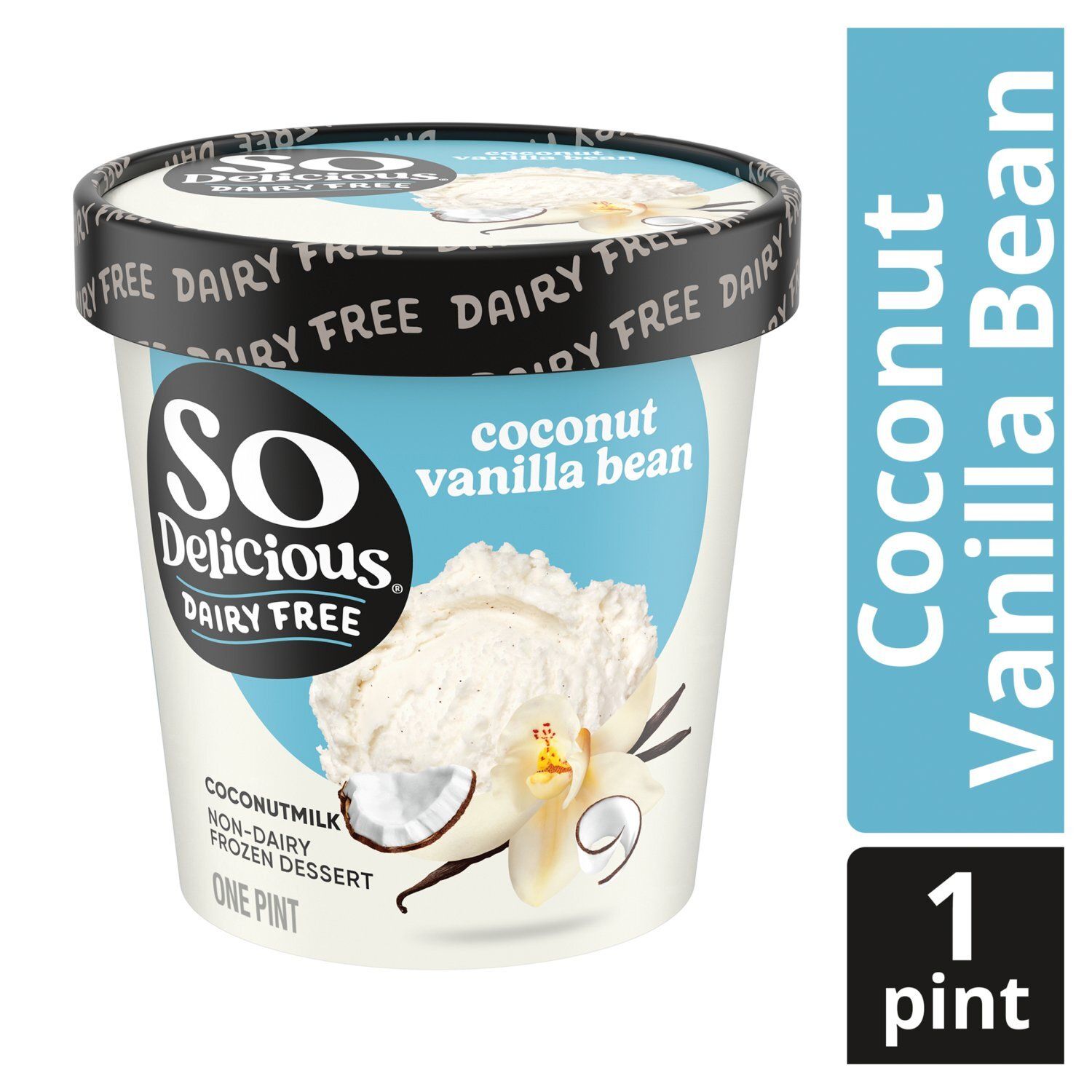 So Delicious Dairy Free Vanilla Bean Coconutmilk Non-Dairy Frozen Dessert, one pint