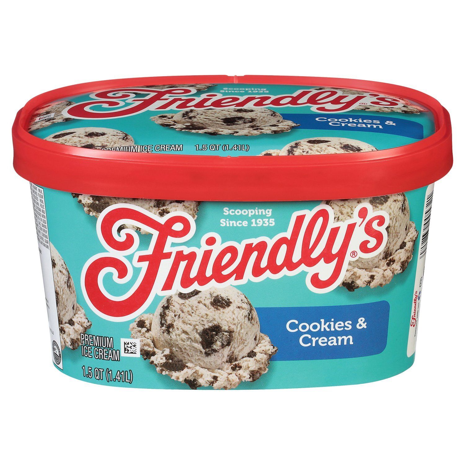 Friendly&#39;s Cookies &amp; Cream Premium Ice Cream, 1.5 qt