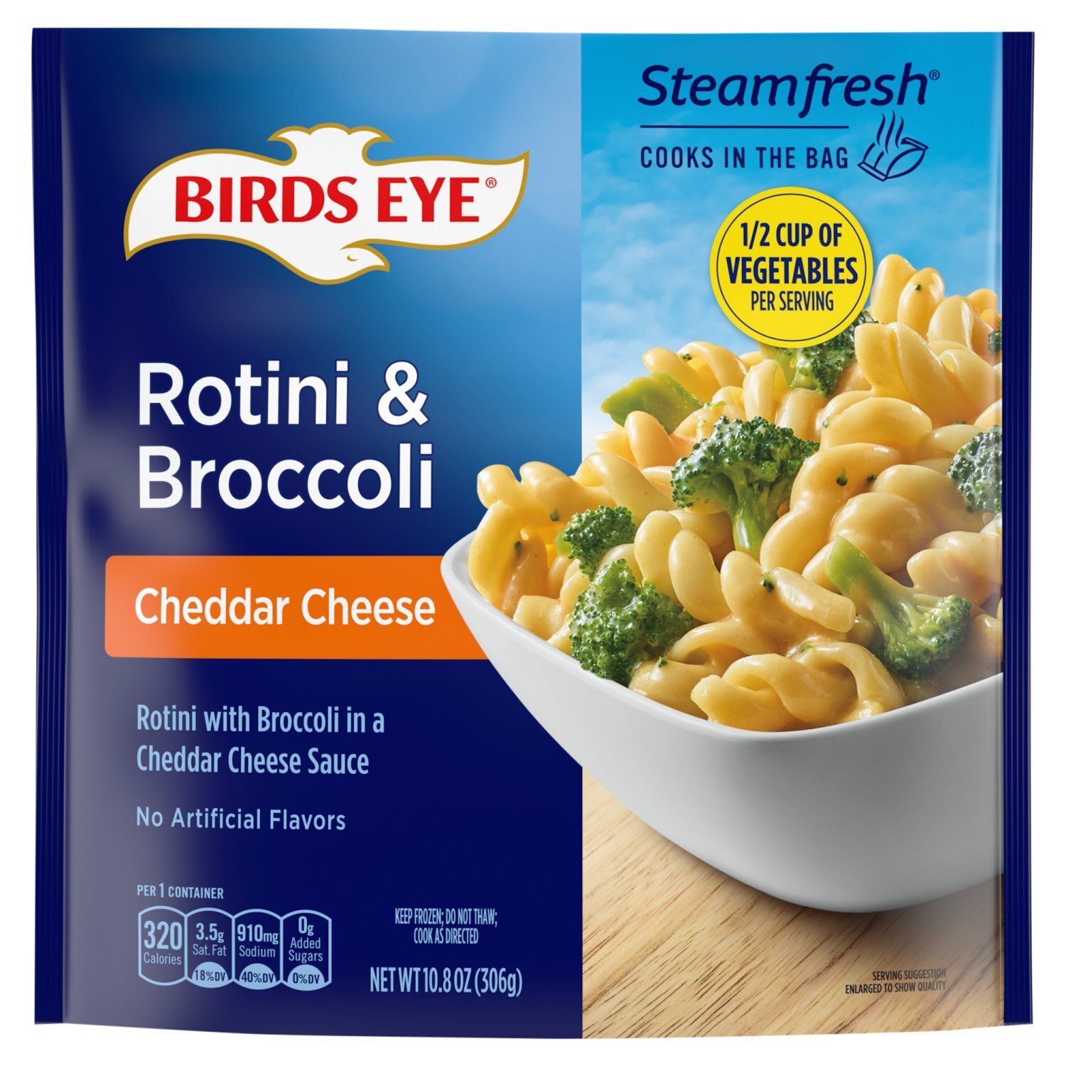 Birds Eye Steamfresh Cheddar Cheese Rotini &amp; Broccoli, 10.8 oz