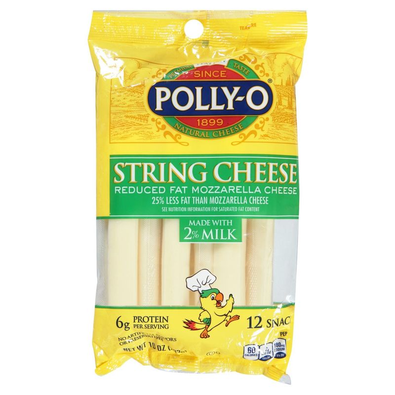 Polly-O Reduced Fat Mozzarella String Cheese, 12 count, 10 oz