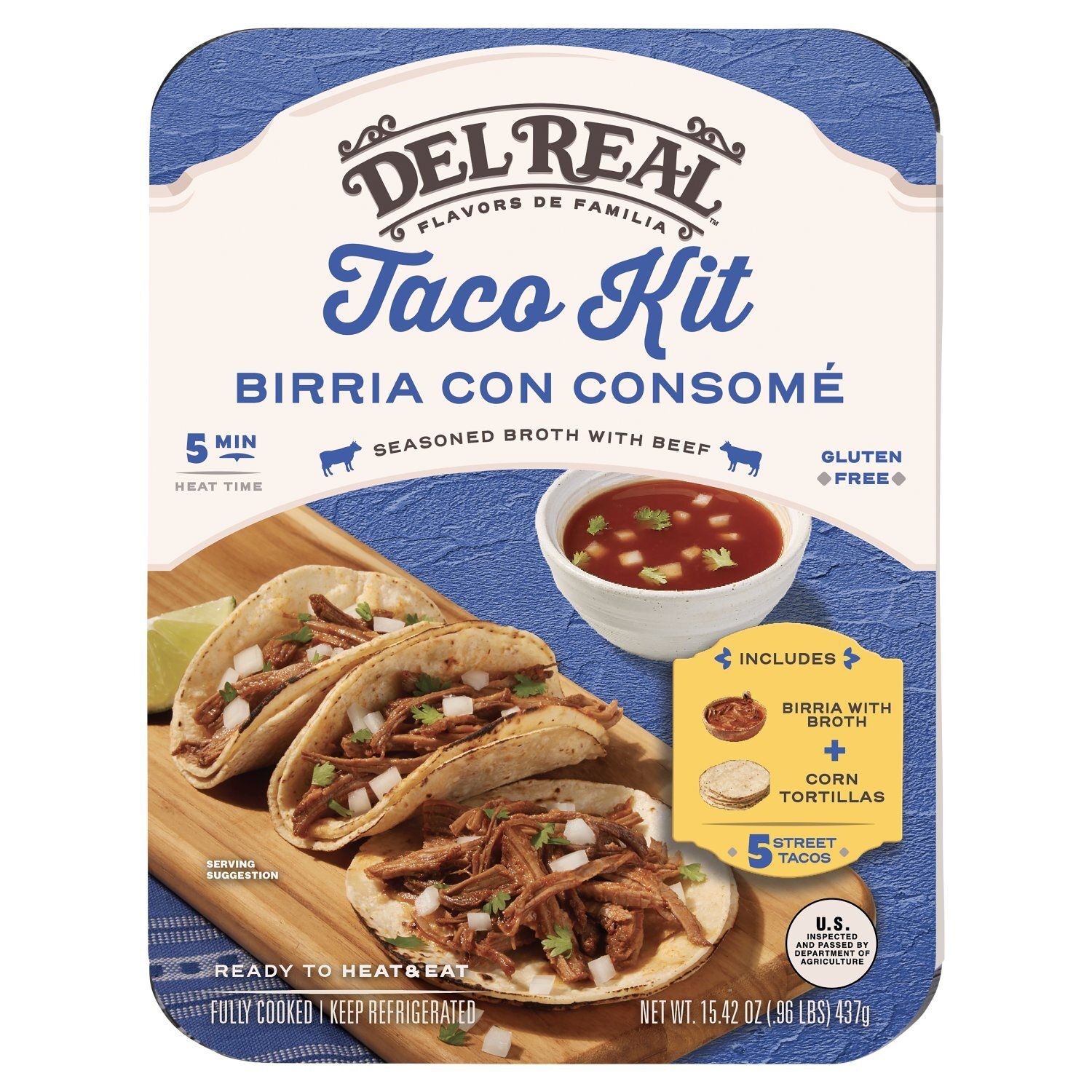 Del Real Foods Birria Con Consome Taco Kit, 15.42 oz