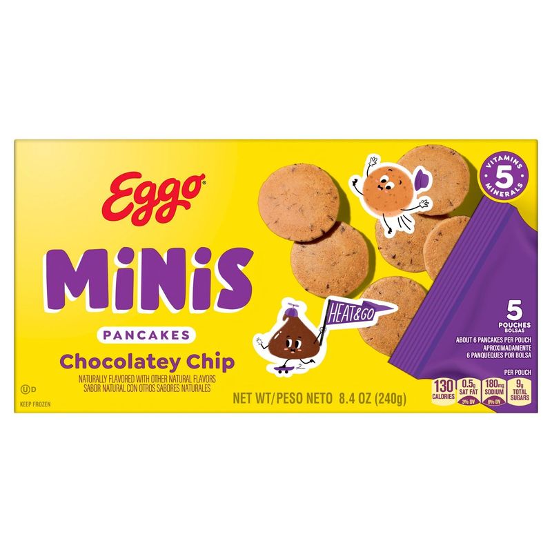 Eggo Minis Chocolatey Chip Pancakes, 5 count, 8.4 oz
