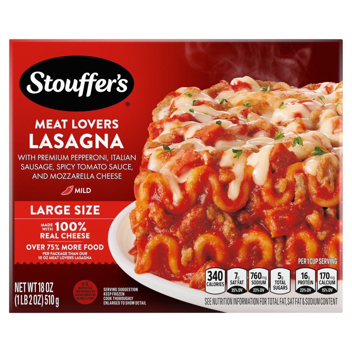 Stouffer&#39;s Meat Lovers Lasagna Large Size, 18 oz