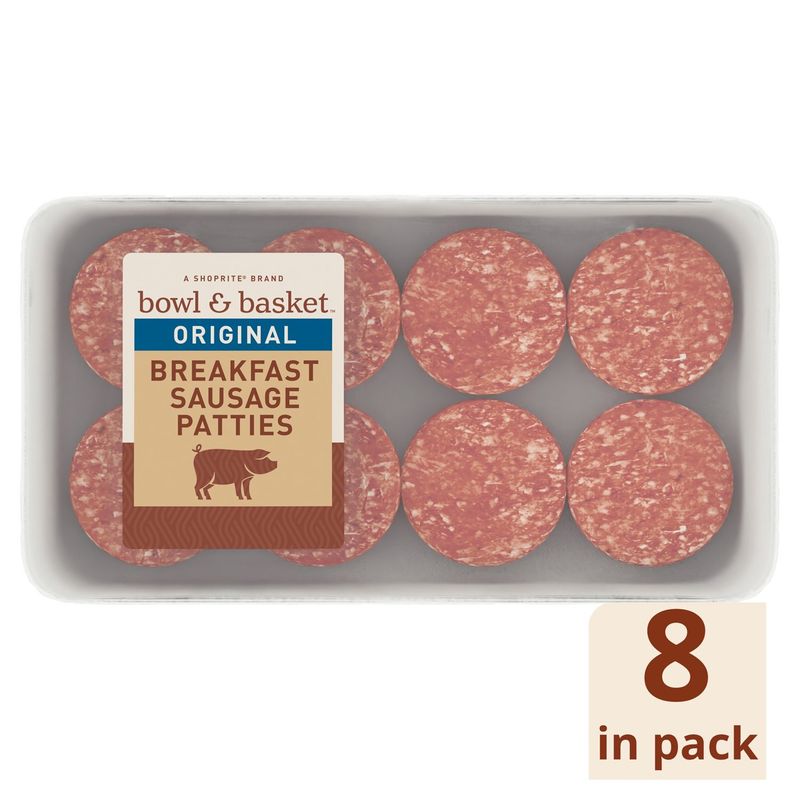 Bowl &amp; Basket Original Breakfast Sausage Patties, 1.5 oz, 8 count