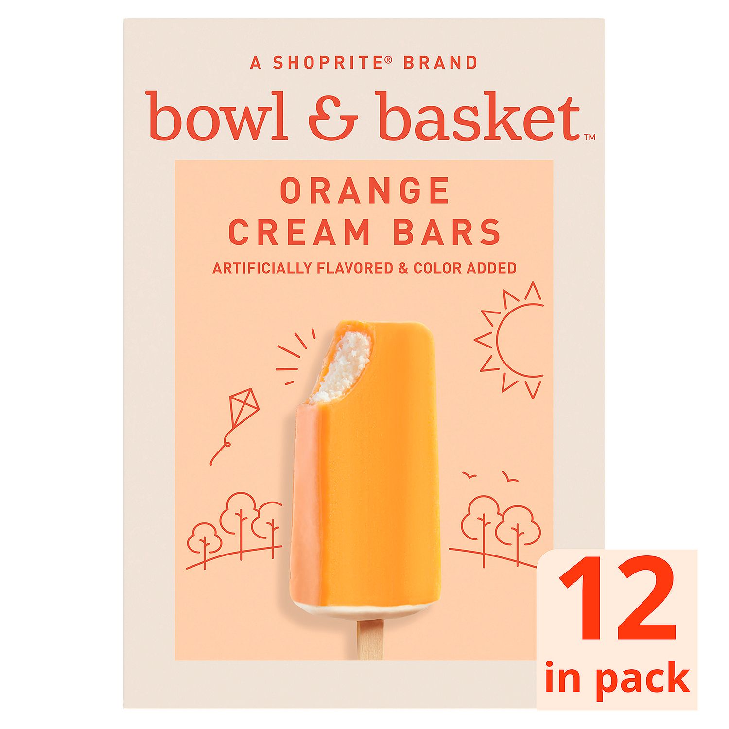 Bowl &amp; Basket Orange Cream Bars, 2.5 fl oz, 12 count
