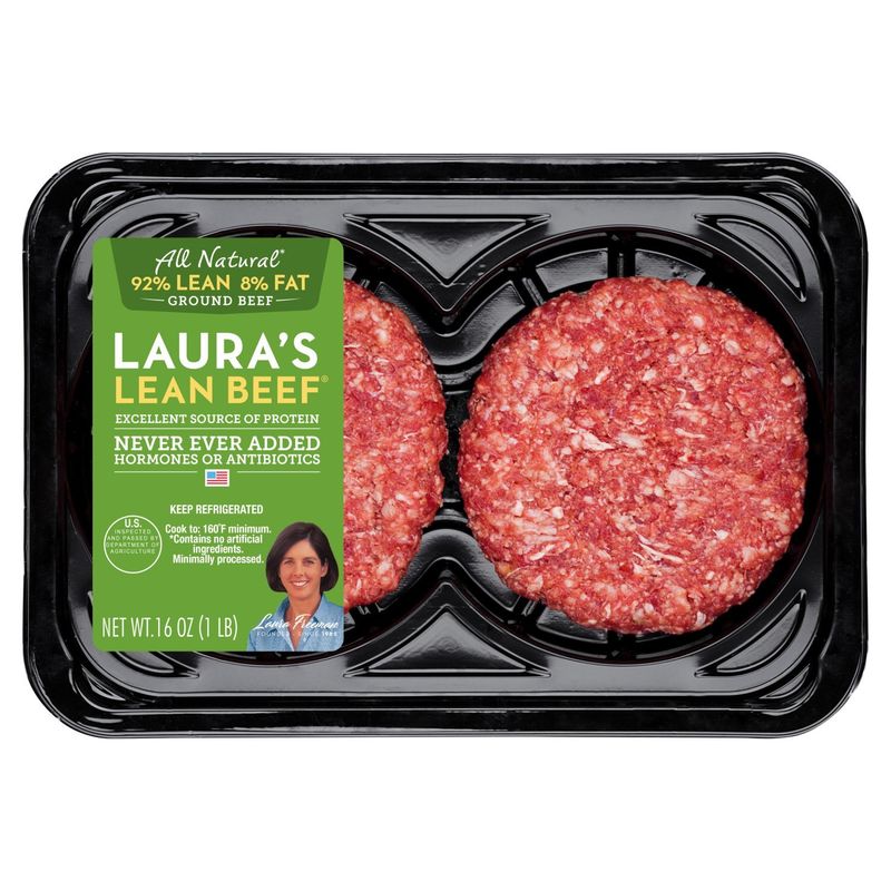 Laura&#39;s Lean Beef 92% Lean 8% Fat Ground Beef, 16 oz
