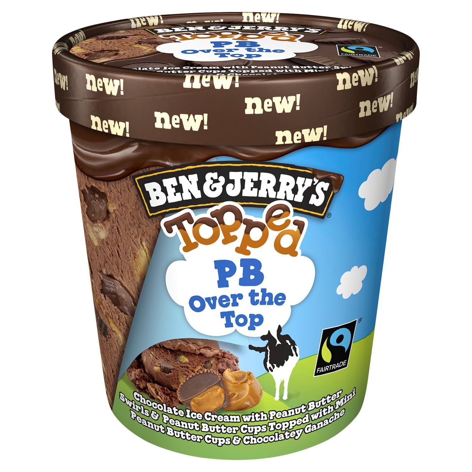 Ben &amp; Jerry&#39;s Topped Peanut Butter Over The Top, 15.3 fl oz
