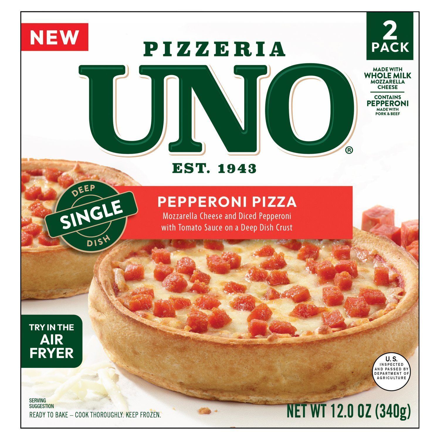 Pizzeria Uno Pepperoni Pizza, 2 count, 12.0 oz