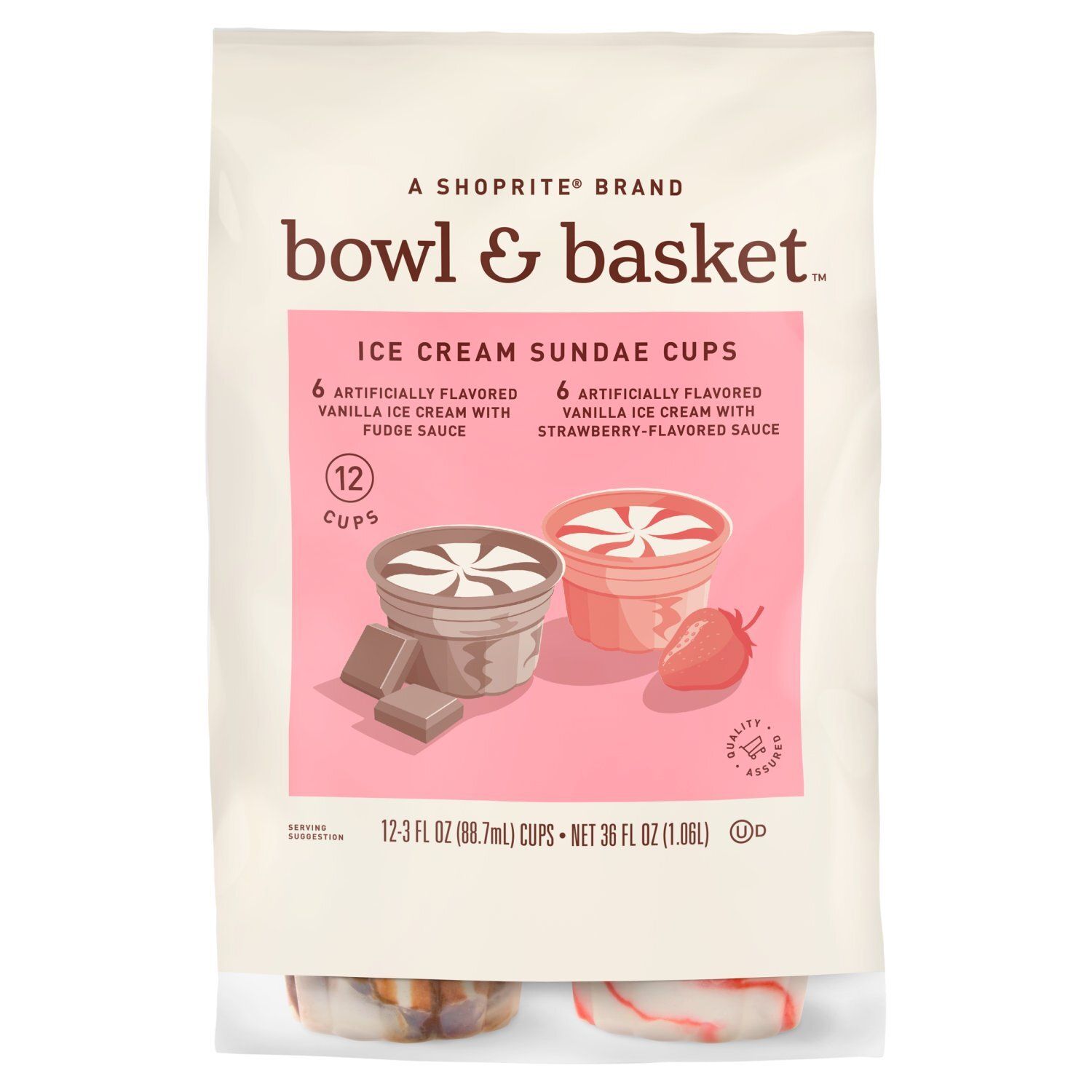 Bowl &amp; Basket Ice Cream Sundae Cups, 3 fl oz, 12 count