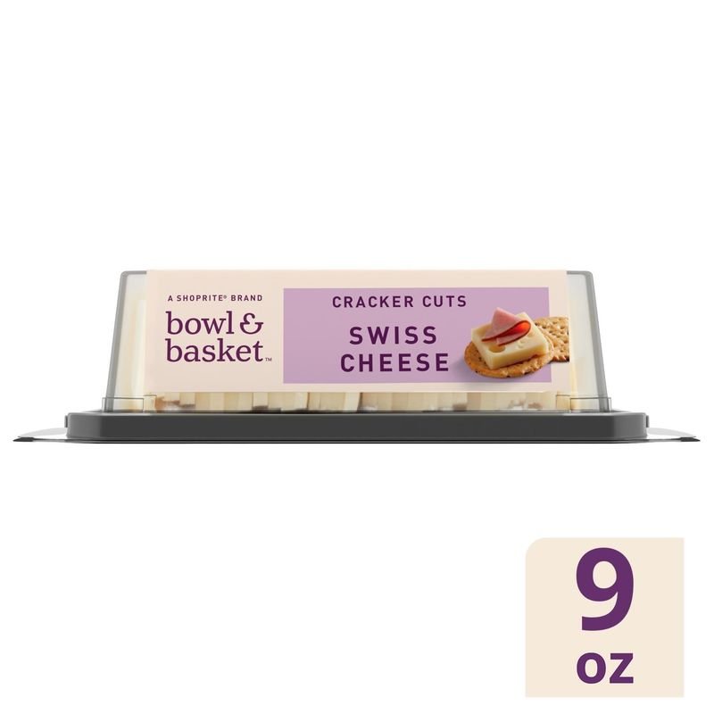 Bowl &amp; Basket Cracker Cuts Swiss Cheese, 30 count, 9 oz