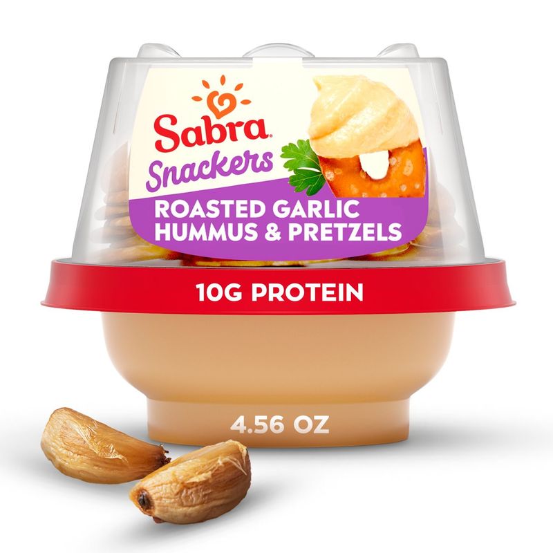 Sabra Smart Snackers Roasted Garlic Hummus &amp; Pretzels, 4.56 oz
