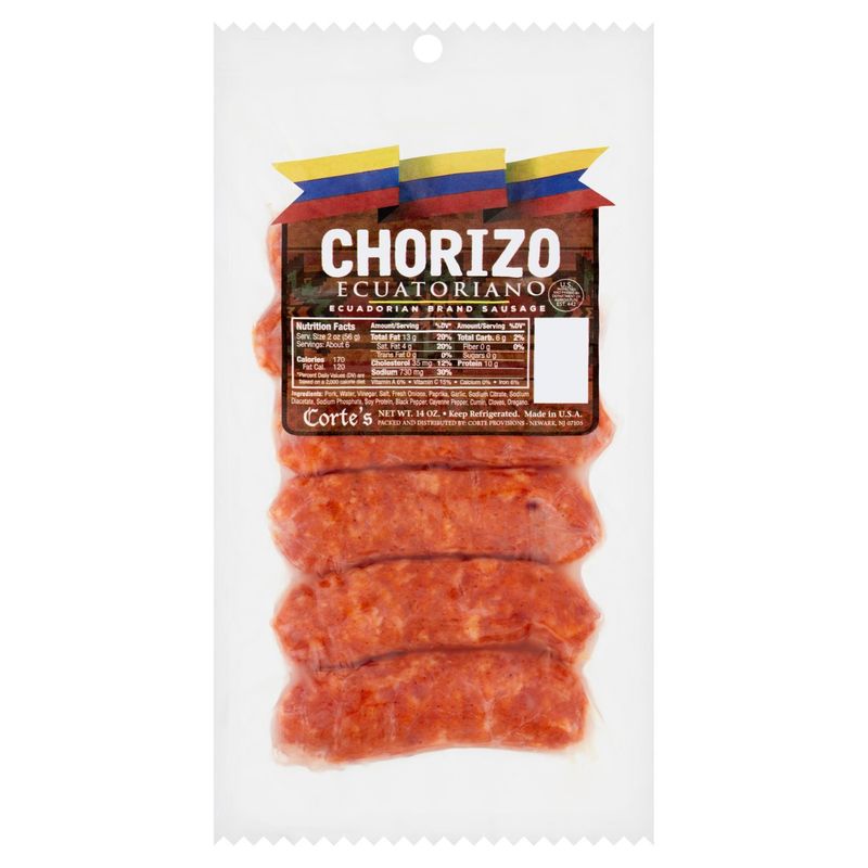 Corte&#39;s Ecuatoriano Chorizo Sausage, 6 count, 14 oz