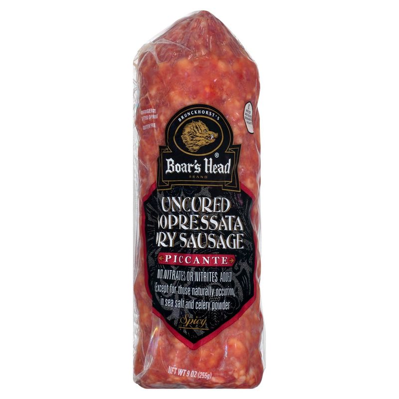 Boar&#39;s Head Spicy Piccante Uncured Sopressata Dry Sausage, 9 oz