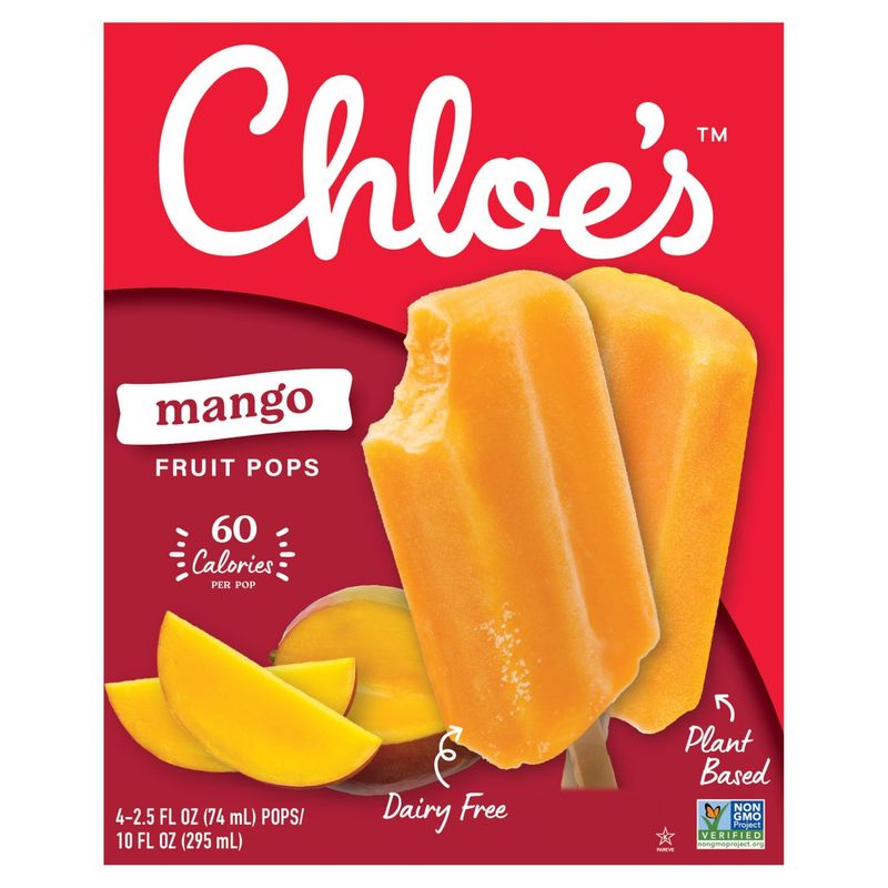 Chloe&#39;s Mango Fruit Pops, 2.5 fl oz, 4 count
