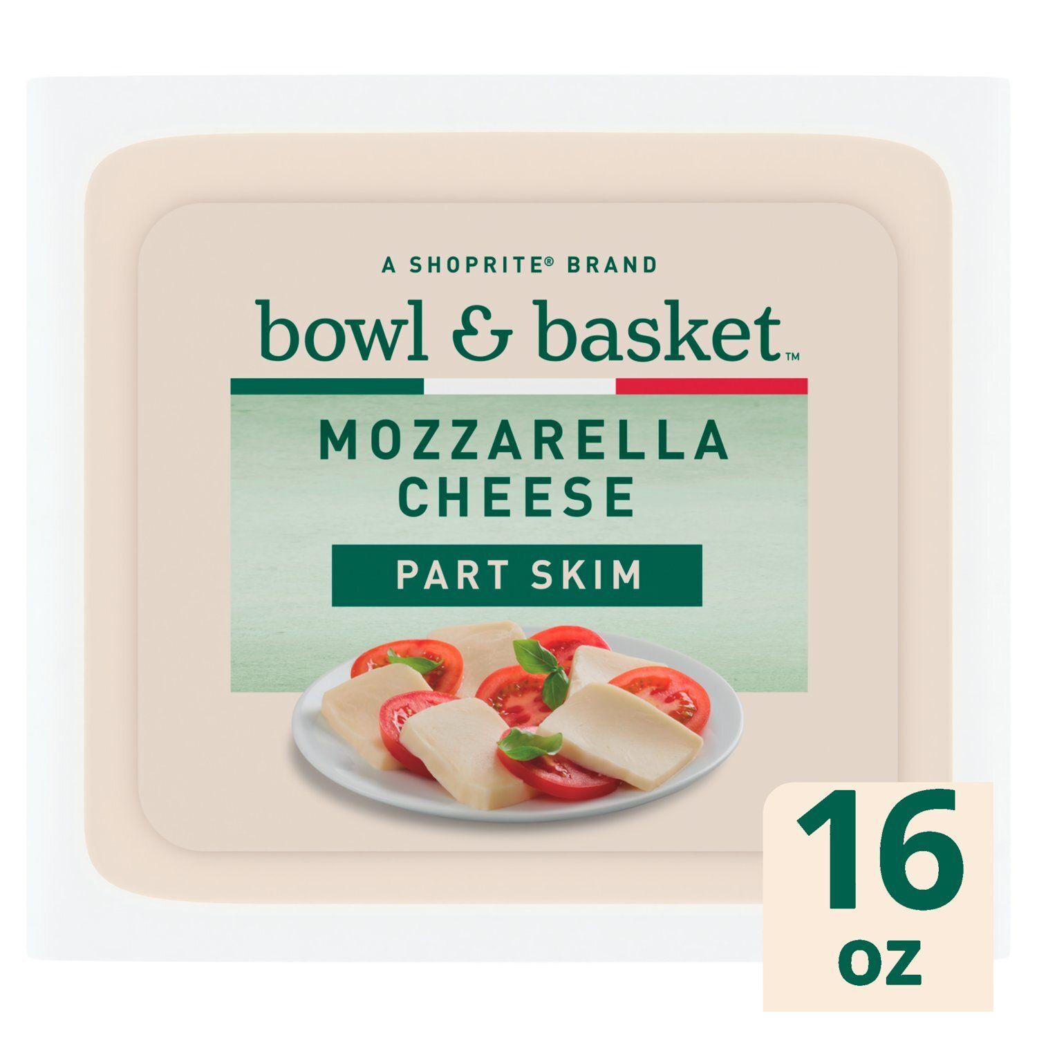 Bowl &amp; Basket Part Skim Mozzarella Cheese, 16 oz