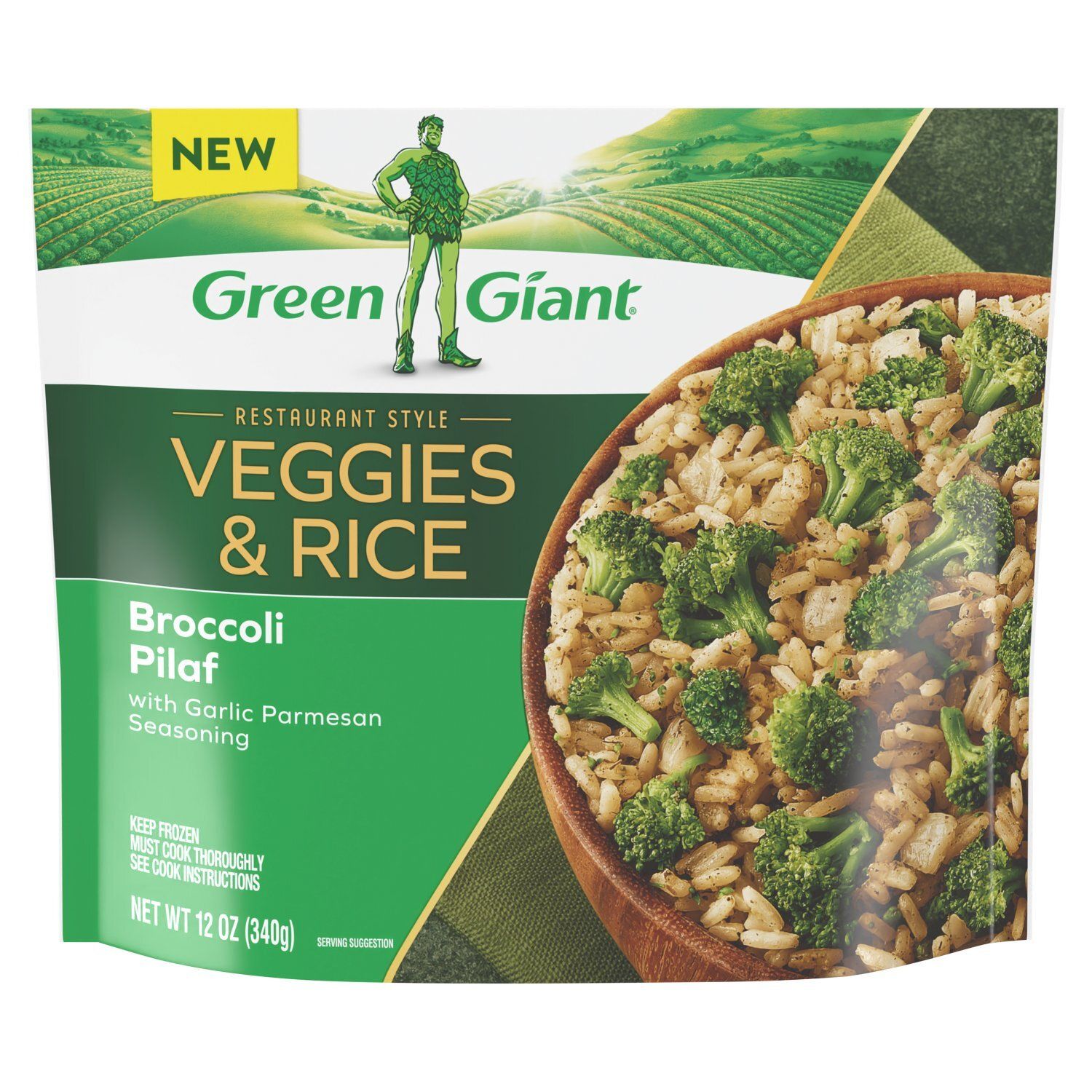 Green Giant Broccoli Pilaf with Garlic Parmesan Seasoning Restaurant Style Veggies &amp; Rice, 12 oz