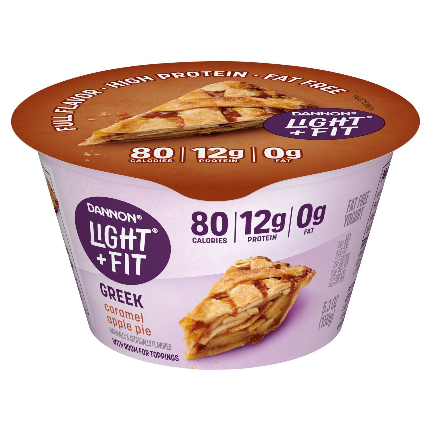 Dannon Light + Fit Greek Caramel Apple Pie Fat Free Yogurt, 5.3 oz