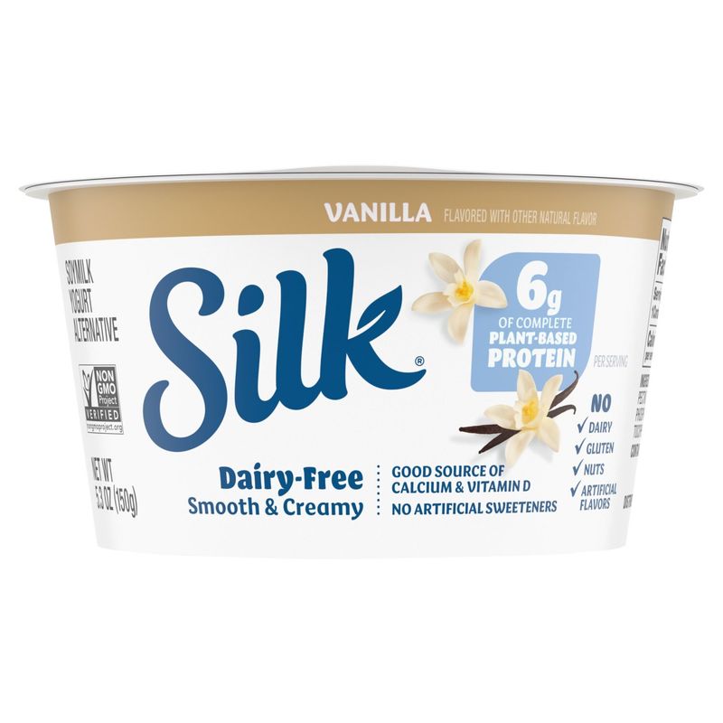 Silk Dairy-Free Smooth &amp; Creamy Vanilla Soymilk Yogurt Alternative, 5.3 oz