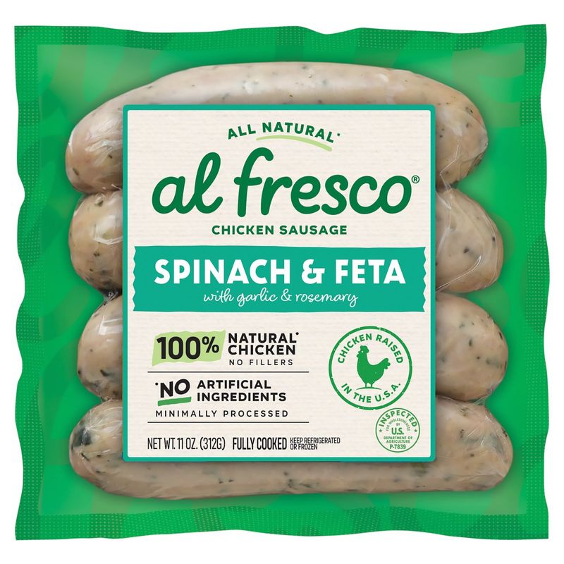 Al Fresco Spinach &amp; Feta Chicken Sausage, 11 oz