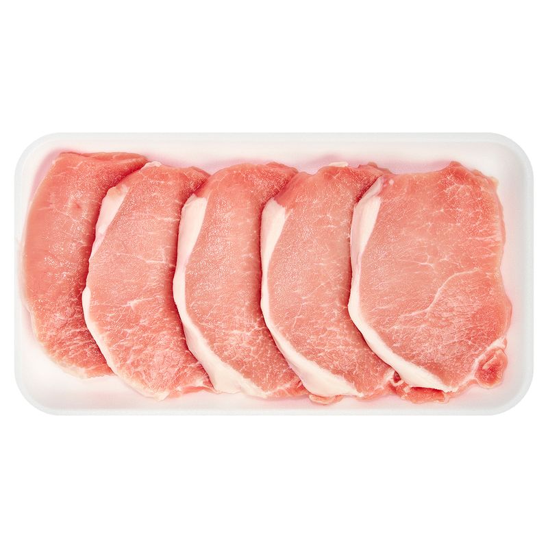 Fresh Center Cut Pork Loin Chops, Boneless, Thin Sliced, Average Weight 1 lb Pack