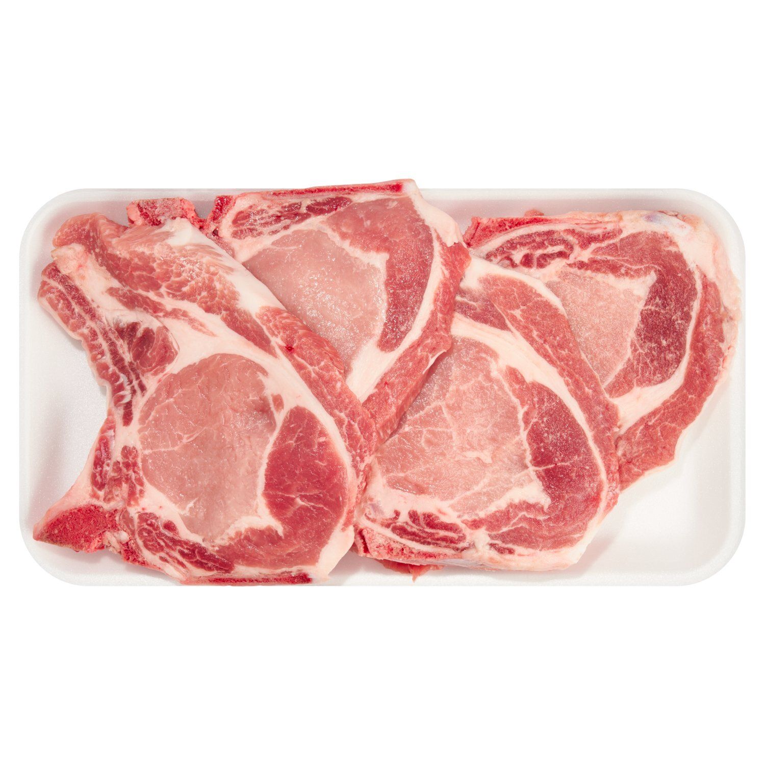 Fresh Rib End Pork Loin Chops, Bone In, Thin Sliced, Average Weight 1.5 lb Pack