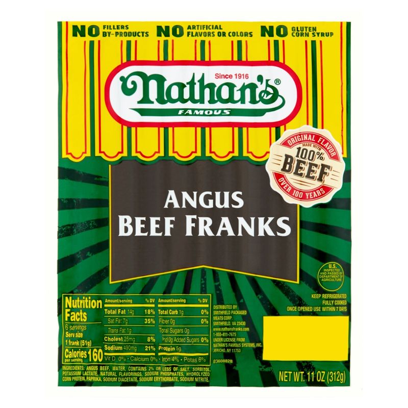 Nathan&#39;s Famous Angus Beef Franks, 11 oz