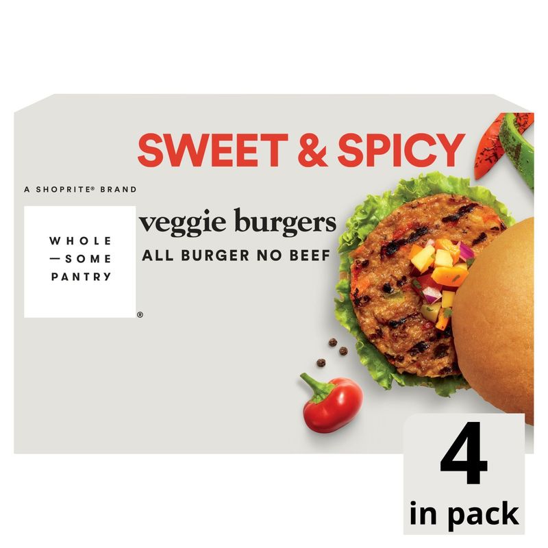 Wholesome Pantry Sweet &amp; Spicy Veggie Burgers, 4 count, 10 oz