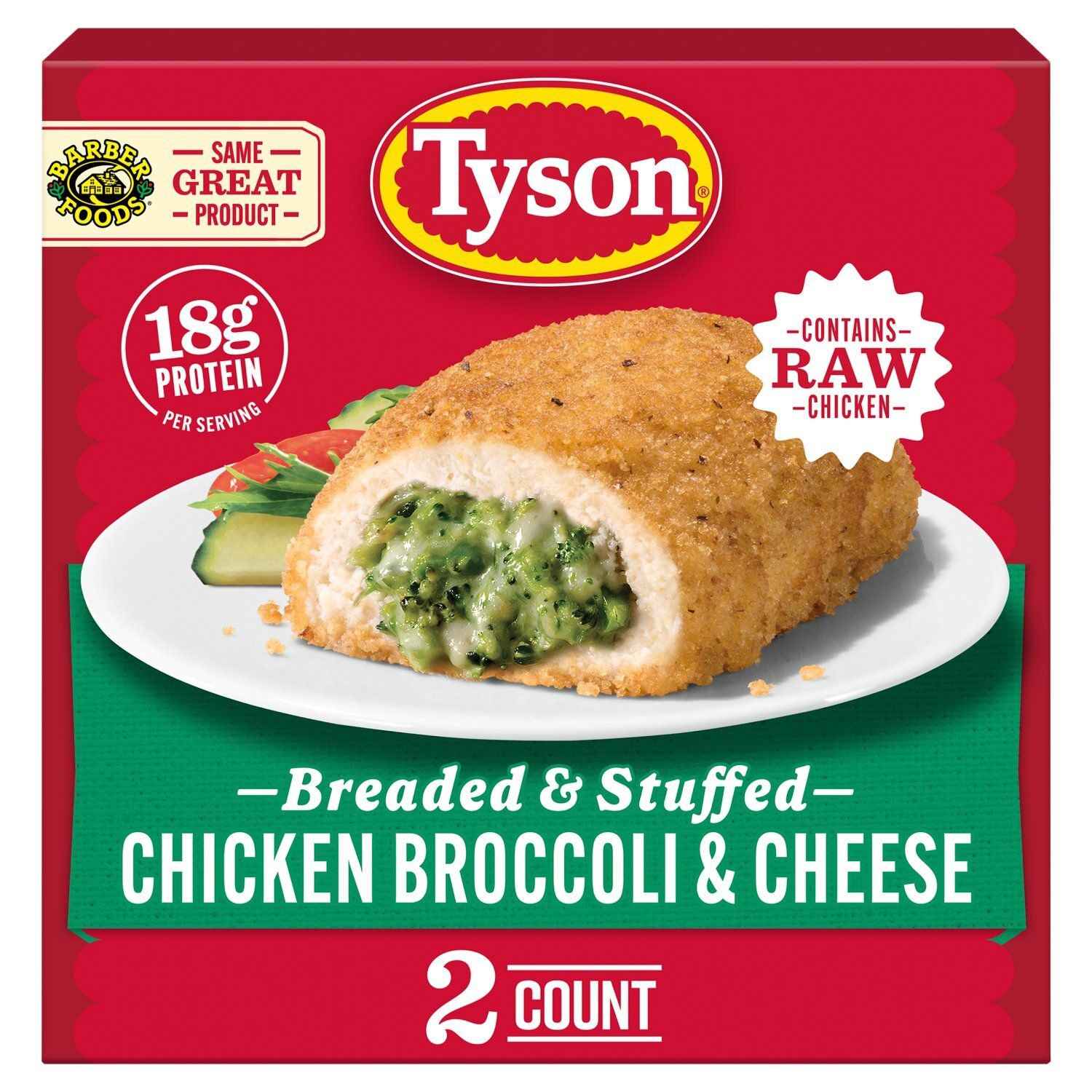 Tyson Breaded &amp; Stuffed Chicken Broccoli &amp; Cheese, 2 count, 10 oz