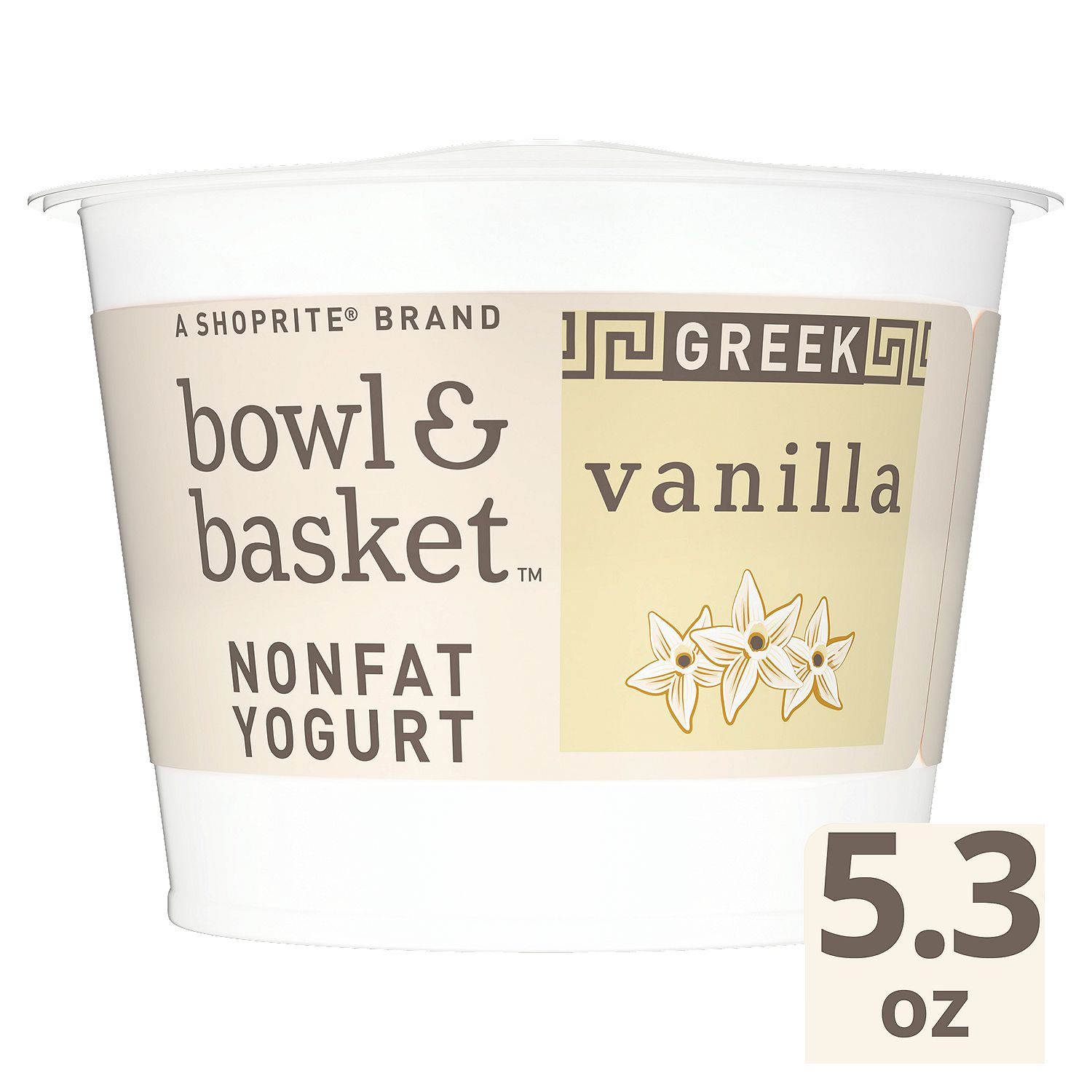 Bowl &amp; Basket Greek Vanilla Nonfat Yogurt, 5.3 oz