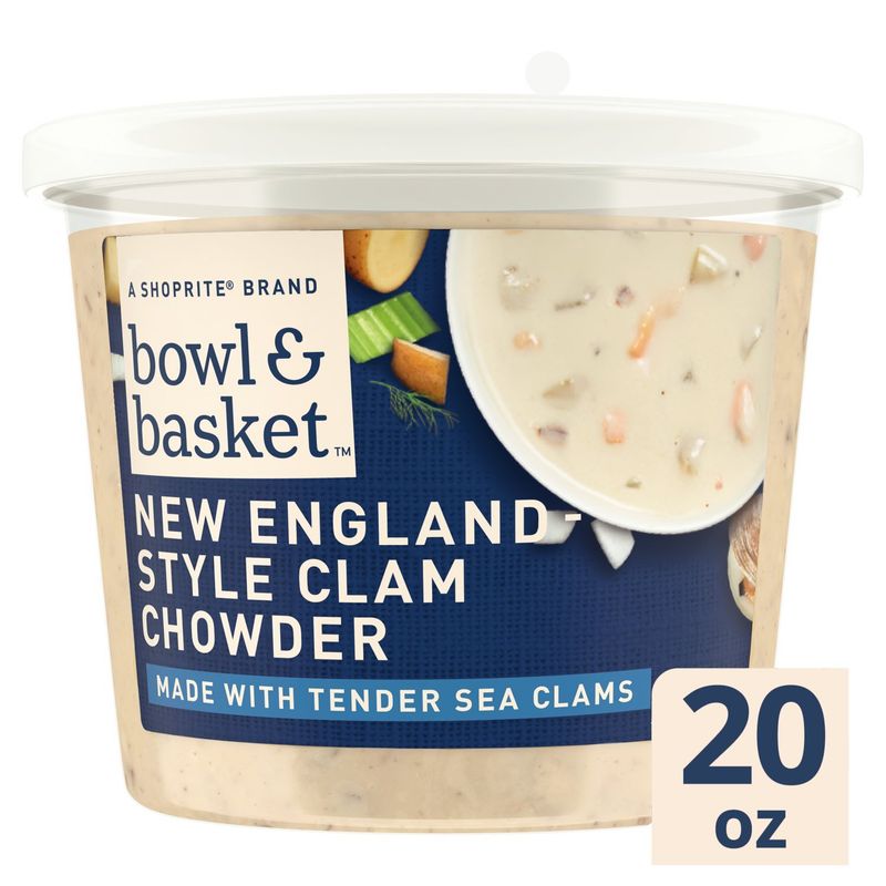 Bowl &amp; Basket New England Style Clam Chowder Soup, 20 oz