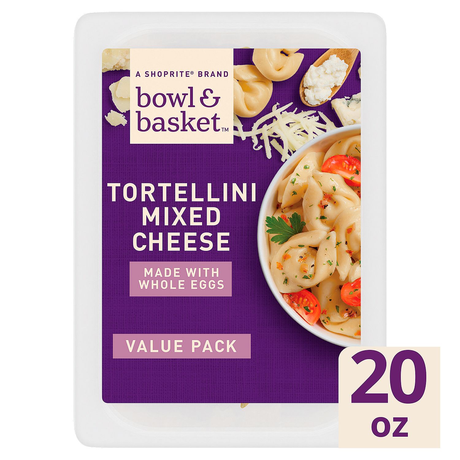 Bowl &amp; Basket Mixed Cheese Tortellini Pasta Value Pack, 20 oz