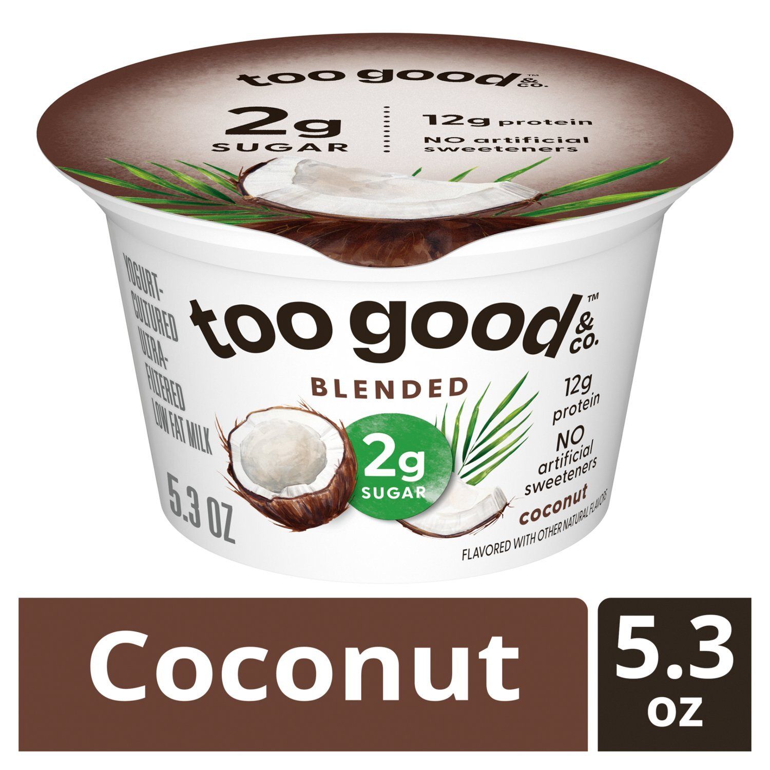 Too Good &amp; Co. Coconut Blended Yogurt-Cultured Ultra-Filtered Low Fat Milk, 5.3 oz