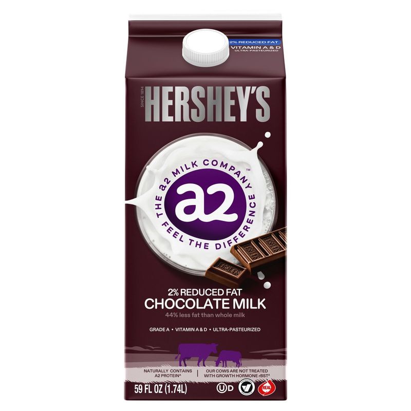 a2 Hershey&#39;s 2% Reduced Fat Chocolate Milk, 59 fl oz