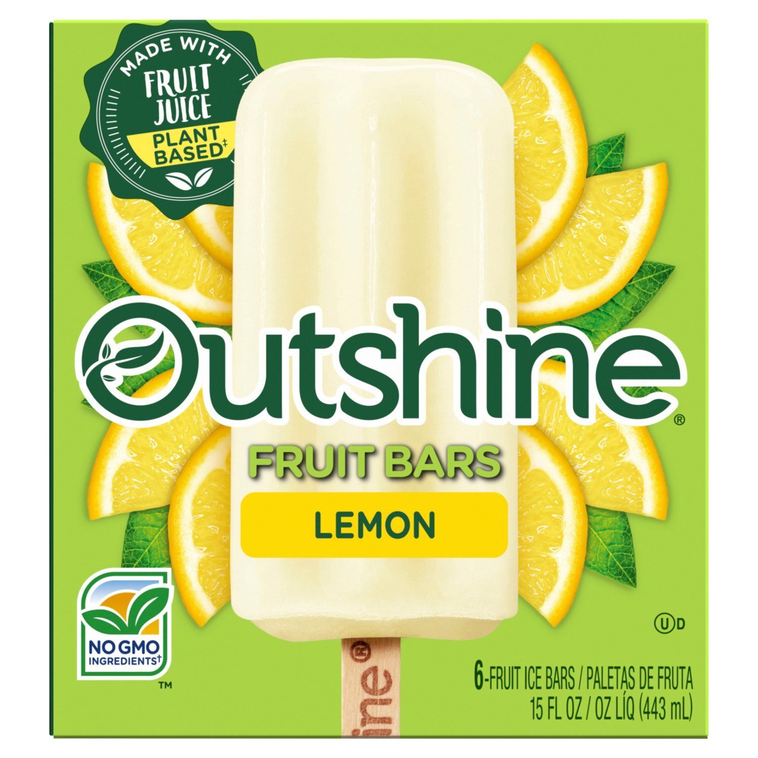 Outshine Lemon Fruit Ice Bars, 6 count, 15 fl oz